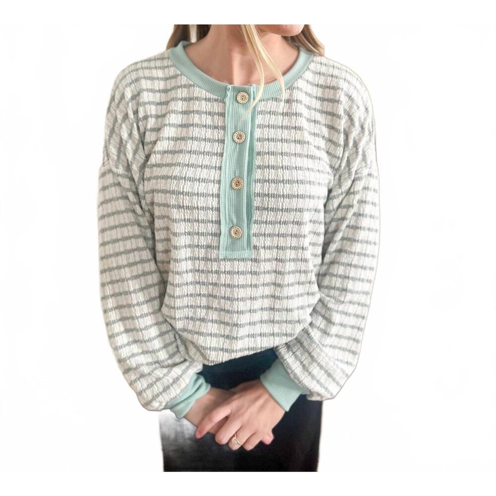 NEW LOVELY MELODY emily stripe top in mint